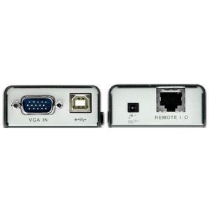 Удлинитель/усилитель/extender, VGA/SVGA+KBD+MOUSE USB, 100 метр., HD-DB15+USB A-тип/USB B-тип, Female, без шнуров, Б.П. 220> 5V, (по витой паре/UTP/FTP макс.разрешение 1920х1200 60Hz(30m) 1280х1024 60Hz(100m) DDC2B3 г.гар.+электростраховка/ATEN/ Min