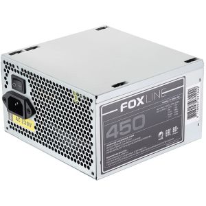 Блок питания 450Вт/ Power Supply Foxline, 450W, ATX, APFC, 120FAN, CPU 4+4  pin, MB 24pin, 5xSATA, 2xPATA, 1xFDD, 1xPCI-E 6pin, 80+