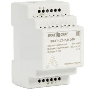 596 SKAT-12-2.0 DIN источник питания 12В 2,3А АКБ внешн. 1х7-17Ач ток заряда 2,0–Iнагр.
