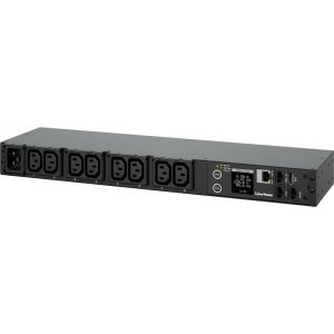 Блок распределения питания/ PDU CyberPower 20MHVIEC8FNET(31005) NEW Monitor 1U type PDU, 16Amp, 8 IEC outlets, PPBE management S/W.