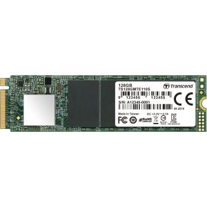 Твердотельный накопитель/ Transcend SSD MTE110S, 128GB, M.2(22x80mm), NVMe, PCIe 3.0 x4, 3D TLC, R/W 1500/550MB/s, IOPs 95 000/130 000, TBW 50, DWPD 0.2 (5 лет)