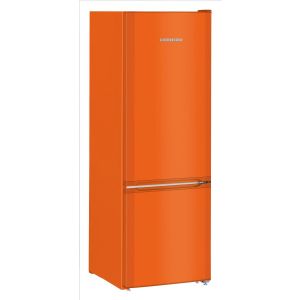 Холодильник Liebherr/ 161.2x55x63, объем камер 212+53, морозильная камера снизу, оранжевый