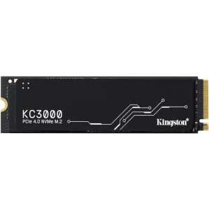 Твердотельный накопитель/ Kingston SSD KC3000, 4096GB, M.2(22x80mm), NVMe, PCIe 4.0 x4, 3D TLC, R/W 7000/7000MB/s, IOPs 1 000 000/1 000 000, DRAM buffer 4096MB, TBW 3200, DWPD 0.71, with Heat Spreader (5 лет)