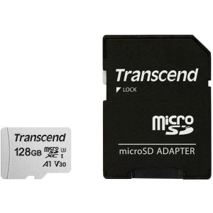 Карта памяти/ Transcend 128GB microSDXC Class 10 UHS-I U1 R95, W45MB/s with SD adapter