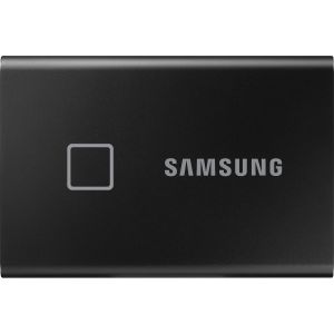 Внешние HDD и SSD/ Samsung External SSD T7 Touch, 1000GB, Touch ID, Type-C, USB 3.2 Gen2, R/W 1050/1000MB/s, 85x57x8mm, Black (12 мес.)