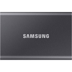 Внешние HDD и SSD/ Samsung External SSD T7, 2000GB, Type-C, USB 3.2 Gen2, R/W 1050/1000MB/s, 85x57x8mm, Titan Gray (12 мес.)