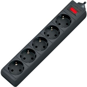 Сетевой фильтр Defender ES 1.8 1,8 м, черный, 5 розеток/ Surge Protector Defender ES 1.8 1,8m, black, 5 outlets