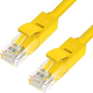 Greenconnect Патч-корд прямой, малодымный LSZH 3.0m UTP кат.5e, желтый, 24 AWG, литой, ethernet high speed 1 Гбит/с, RJ45, T568B, GCR-50704