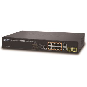 коммутатор/ PLANET IPv6 L2+/L4 Managed 24-Port 802.3at PoE+ Gigabit Ethernet Switch + 4-Port Shared SFP (440W)
