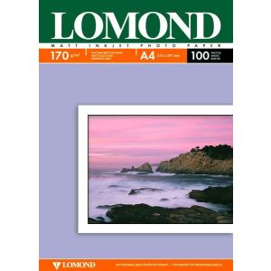 Фотобумага Lomond матовая двусторонняя (0102006), A4, 170 г/м2, 100 л.