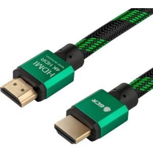 Greenconnect Кабель 3.0m HDMI версия 2.0, HDR 4:2:2, Ultra HD, 4K 60 fps 60Hz/5K*30Hz, 3D, AUDIO, 18.0 Гбит/с, 28/28 AWG, OD7.3mm, тройной экран, BICOLOR нейлон, AL корпус зеленый, GCR-51487