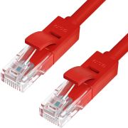 Greenconnect Патч-корд прямой 20.0m, UTP кат.5e, красный, позолоченные контакты, 24 AWG, литой, GCR-LNC04-20.0m, ethernet high speed 1 Гбит/с, RJ45, T568B