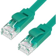 Greenconnect Патч-корд PROF плоский прямой 1.5m, UTP медь кат.6, зеленый, позолоченные контакты, 30 AWG, ethernet high speed 10 Гбит/с, RJ45, T568B