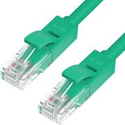 Greenconnect Патч-корд прямой 1.5m, UTP кат.5e, зеленый, позолоченные контакты, 24 AWG, литой, GCR-LNC05-1.5m, ethernet high speed 1 Гбит/с, RJ45, T568B
