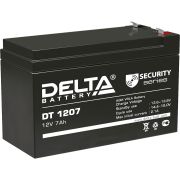 Батарея DELTA серия DT, DT 1207, напряжение 12В, емкость 7Ач (разряд 20 часов),  макс. ток разряда (5 сек.) 108А, макс. ток заряда 2.1А, свинцово-кислотная типа AGM, клеммы F1, ДxШxВ 151х65х95мм., вес 2.05кг., срок службы 5 лет./ Battery DELTA serie