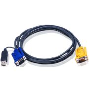 Шнур, мон., клав.+мышь USB, SPHD15=>HD DB15+USB A-Тип, Male-2xMale,  8+4 проводов, опрессованный,   1.8 метр., черный/ Intelligent CABLE HD15M/USBAM 1.8M