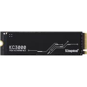 Твердотельный накопитель/ Kingston SSD KC3000, 4096GB, M.2(22x80mm), NVMe, PCIe 4.0 x4, 3D TLC, R/W 7000/7000MB/s, IOPs 1 000 000/1 000 000, DRAM buffer 4096MB, TBW 3200, DWPD 0.71, with Heat Spreader (5 лет)