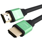 Greenconnect Кабель 1.2m HDMI версия 2.0, HDR 4:2:2, Ultra HD, 4K 60 fps 60Hz/5K*30Hz, 3D, AUDIO, 18.0 Гбит/с, 28/28 AWG, OD7.3mm, тройной экран, черный, AL корпус зеленый