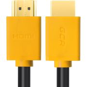 GCR Кабель 3.0m HDMI версия 1.4, черный, желтые коннекторы, OD7.3mm, 30/30 AWG, позолоченные контакты, Ethernet 10.2 Гбит/с, 3D, 4K GCR-HM440-3.0m, экран
