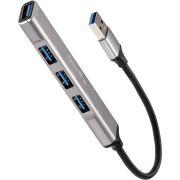 Переходник/ Переходник USB 3.0 -->USB3.0+3 USB2.0, Aluminum Shell, 0.2м Telecom <TA308U>