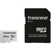 Карта памяти/ Transcend 64GB microSDXC Class 10 UHS-I U1 R95, W45MB/s with SD adapter