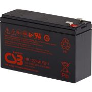 Батарея CSB серия HR, HR1224W F2 F1, напряжение 12В, емкость 6Ач (разряд 20 часов), 24 Вт/Эл при 15-мин. разряде до U кон. - 1.67 В/Эл при 25 °С, макс. ток разряда (5 сек.) 130А, ток короткого замыкания 260А, макс. ток заряда 2.4A, свинцово-кислотна