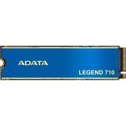 Твердотельный накопитель/ ADATA SSD LEGEND 710, 512GB, M.2(22x80mm), NVMe 1.4, PCIe 3.0 x4, 3D NAND, R/W 2400/1000MB/s, IOPs 90 000/150 000, TBW 130, DWPD 0.23, with Heat Sink (3 года)