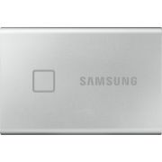 Внешние HDD и SSD/ Samsung External SSD T7 Touch, 500GB, Touch ID, Type-C, USB 3.2 Gen2, R/W 1050/1000MB/s, 85x57x8mm, Silver (12 мес.)