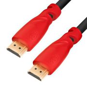 GCR Кабель 2.0m HDMI версия 1.4, черный, красные коннекторы, OD7.3mm, 30/30 AWG, позолоченные контакты, Ethernet 10.2 Гбит/с, 3D, 4K GCR-HM350-2.0m, экран