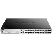 Коммутатор/ DGS-3130-30PS Managed L3 Stackable Switch 24x1000Base-T PoE, 2x10GBase-T, 4x10GBase-X SFP+, PoE Budget 370W (740W with DPS-700), Surge 6KV, CLI, 1000Base-T Management, RJ45 Console, USB, RPS, Dying Gasp