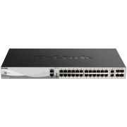 Коммутатор/ DGS-3130-30TS/B Managed L3 Stackable Switch 24x1000Base-T, 2x10GBase-T, 4x10GBase-X SFP+, Surge 6KV, CLI, 1000Base-T Management, RJ45 Console, USB, RPS, Dying Gasp