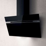 Вытяжки ELICA/ Декоративный дизайн, наклонная, 90 см, сенсорное управление, 1200 куб. м. , черное стекло+нержавеющая сталь