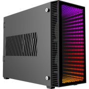 Компьютерный корпус, без блока питания ITX/ Gamemax Abyss ITX case, black, w/o PSU, w/2xUSB3.0, infinity rainbow lights FP, w/2x120mm Rainbow top fans (FN12ARGB-M)