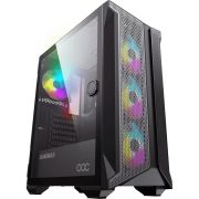 Компьютерный корпус, без блока питания ATX/ Gamemax Brufen C1 ATX case, black, w/o PSU, w/2xUSB3.0+1xUSB2.0, w/3x12cm ARGB front fans(GMX-12-Rainbow -C1), w/1x12cm ARGB rear fan(GMX-12-Rainbow -C1), w/1xCOC fan
