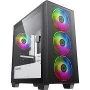 Компьютерный корпус, без блока питания mATX/ Gamemax Aero Mini mATX case, black, w/o PSU, w/1xUSB3.0+1xUSB2.0, w/3x12cm ARGB front fans GMX-12-Rainbow-D), w/1x12cm ARGB rear fan (GMX-12-Rainbow-D)