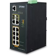 коммутатор/ PLANET IP30 Industrial L2/L4 8-Port 10/100/1000T 802.3at PoE + 2-Port 10/100/100T + 2-Port 100/1000X SFP Managed Switch (-40~75 degrees C), dual redundant power input on 48~56VDC terminal block, SNMPv3, 802.1Q VLAN, IGMP Snooping, SSL, S