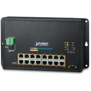 коммутатор/ PLANET WGS-4215-16P2S IP40, IPv6/IPv4, 16-Port 1000T 802.3at PoE + 2-Port 100/1000X SFP Wall-mount Managed Ethernet Switch (-10 to 60 C, dual power input on 48-56VDC terminal block and power jack, SNMPv3, 802.1Q VLAN, IGMP Snooping, SSL,