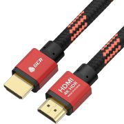 GCR Кабель PROF 1.5m HDMI 2.0, BICOLOR ECO Soft капрон, AL корпус красный, HDR 4:2:2, Ultra HD, 4K 60 fps 60Hz/5K*30Hz, 3D, AUDIO, 18.0 Гбит/с, 28AWG, GCR-54507