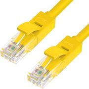 Greenconnect Патч-корд прямой 10.0m, UTP кат.5e, желтый, позолоченные контакты, 24 AWG, литой, ethernet high speed 1 Гбит/с, RJ45, T568B