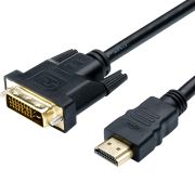 Кабель HDMI <=> DVI 3 m (24 pin, 2 феррита, черный, пакет)