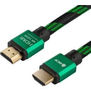 Greenconnect Кабель 1.0m HDMI версия 2.0, HDR 4:2:2, Ultra HD, 4K 60 fps 60Hz/5K*30Hz, 3D, AUDIO, 18.0 Гбит/с, 28/28 AWG, OD7.3mm, тройной экран, BICOLOR нейлон, AL корпус зеленый, GCR-51485