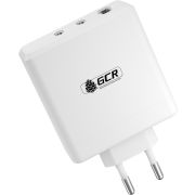 GCR Сетевое зарядное устройство 100W, 1 USB + 2 TypeC, GaN Tech Quick Charger, PD 3.0, белый
