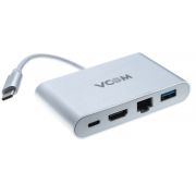 Кабель-адаптер USB3.1 Type-CM-->HDMI+USB3.0+RJ45+PD charging  VCOM <CU455>